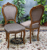 Chaise cabriolet baroque Louis XV finition noyer Meubles Dobois