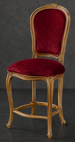 Chaise haute de bar cabriolet Louis XV dossier incurvé - Les Meubles Dobois