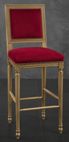 Chaise haute de bar Jacob Louis XVI vue de profil - Les Meubles Dobois