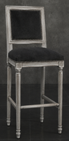 Chaise haute de bar Jacob Louis XVI pieds cannelés - Les Meubles Dobois