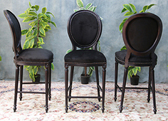 Chaise haute de bar médaillon dossier rond classique Meubles Dobois