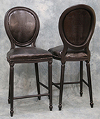 Chaise de bar médaillon Louis XVI assise tapissée Meubles Dobois