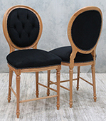 Chaise haute de bar médaillon bois sculpté style Louis XVI Meubles Dobois