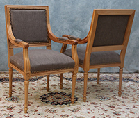 Chaise Jacob de style Louis XVI avec accoudoirs raffinés - Meubles DOBOIS
