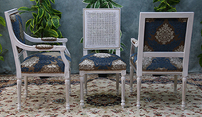 Chaise Jacob avec accoudoirs Louis XVI élégante et confortable - Meubles DOBOIS