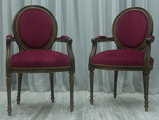 chaise médaillon avec accoudoirs de-style-louis-xvi argent