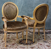 chaise médaillon avec accoudoirs style louis xvi noir