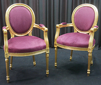 chaise restaurant médaillon louis xvi rouge doré