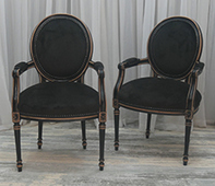 chaise restaurant médaillon louis xvi noir baroque