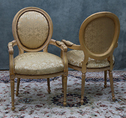 chaise restaurant médaillon style louis xvi bleu