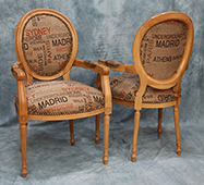 chaises médaillon avec accoudoirs style louis xvi argent noir