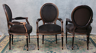 fauteuil de table médaillon louis xvi doré argent