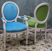 fauteuil de table médaillon cérusé français