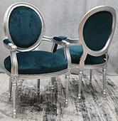 fauteuil de table médaillon style louis xvi noir