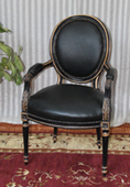 fauteuil de table médaillon style louis xvi cérusé français
