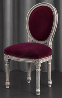 Chaise médaillon enfant Louis XVI cérusée blanc - Meubles Dobois