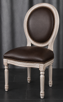Chaise médaillon enfant Louis XVI en velours jaune - Meubles Dobois