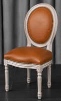 Chaise médaillon enfant Louis XVI laquée bleu ciel - Meubles Dobois