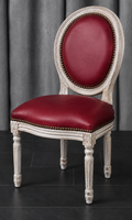 Chaise médaillon enfant Louis XVI argentée à la feuille - Meubles Dobois