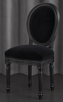 Chaise médaillon enfant Louis XVI capitonnée velours rouge - Meubles Dobois
