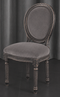 Chaise médaillon enfant Louis XVI dorée à la feuille - Meubles Dobois