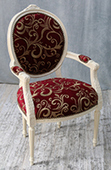 Chaise médaillon avec accoudoirs style Louis XVI en bois sculpté - Meubles DOBOIS