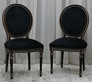 Chaise médaillon baroque en velours vert foncé avec sculpture dorée