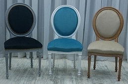Chaise médaillon Louis XVI noir bleur et beige