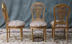 Chaise montgolfière sur mesure de style Louis XVI avec dossier galbé - Meubles DOBOIS