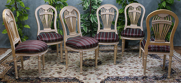Chaise montgolfière sur mesure Louis XVI, dossier arrondi - Meubles DOBOIS