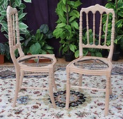Chaise ancienne style Napoléon III en bois et velours rouge