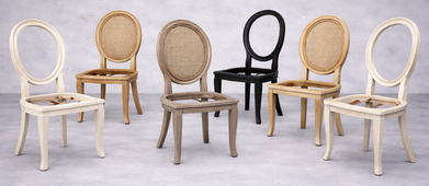 Chaises Médaillon Moderne Pieds Sabre