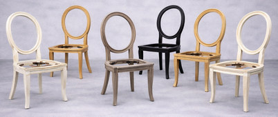 Chaises Médaillon Moderne Pieds Sabre