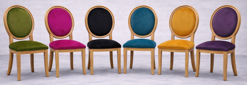 Chaises Médaillon Moderne Pieds Sabre