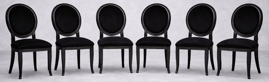 Chaises Médaillon Moderne Pieds Sabre