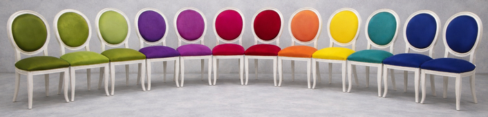 Chaises Médaillon Moderne Pieds Sabre