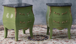 Commode de style Louis XV baroque en marqueterie, 3 tiroirs, finition vernis brillant – MEUBLES DOBOIS