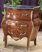 Commode Louis XV en bois vernis avec incrustations marqueterie – MEUBLES DOBOIS