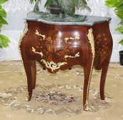 Commode baroque noire de style Louis XV avec plateau marbre blanc – MEUBLES DOBOIS
