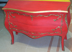 Commode Louis XV marqueterie style baroque avec ornements bronze massif – MEUBLES DOBOIS