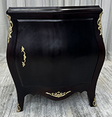 Commode baroque rouge de style Louis XV avec plateau marbre blanc sculpté – MEUBLES DOBOIS