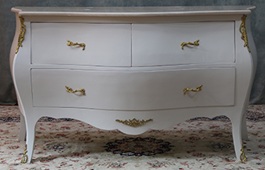 Commode Louis XV marqueterie florale avec plateau marbre beige – MEUBLES DOBOIS
