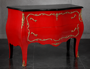 Commode de style baroque sculptée à la main avec plateau marbre