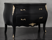 Commode baroque de style Louis XV dorée avec plateau en marbre