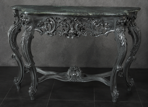 Console Baroque plateau marbre blanc, présentation collection