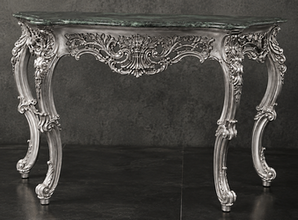 Console Baroque plateau marbre rouge, présentation collection