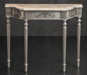 Console Louis XVI Empire dorée, détail moulures