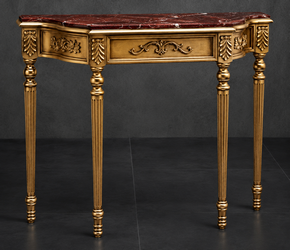 Console Empire Style Louis XVI dorée, vue de face