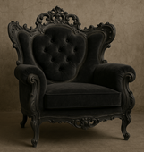 Fauteuil baroque modèle Versailles avec tissu raffiné Meubles Dobois