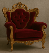 lot fauteuils de style baoruqe avec un velours birdeaux